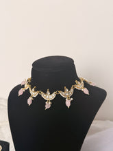 Load image into Gallery viewer, Pachi Kundan Pink Lotus Set
