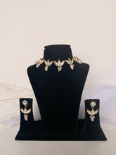 Load image into Gallery viewer, Pachi Kundan Pink Lotus Set
