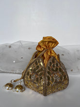 Load image into Gallery viewer, Golden Patti Potli Bag
