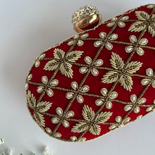 Load image into Gallery viewer, Maroon Velvet Clutch
