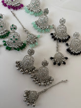 Load image into Gallery viewer, Silver Earring Tikka Set (5 Colours)
