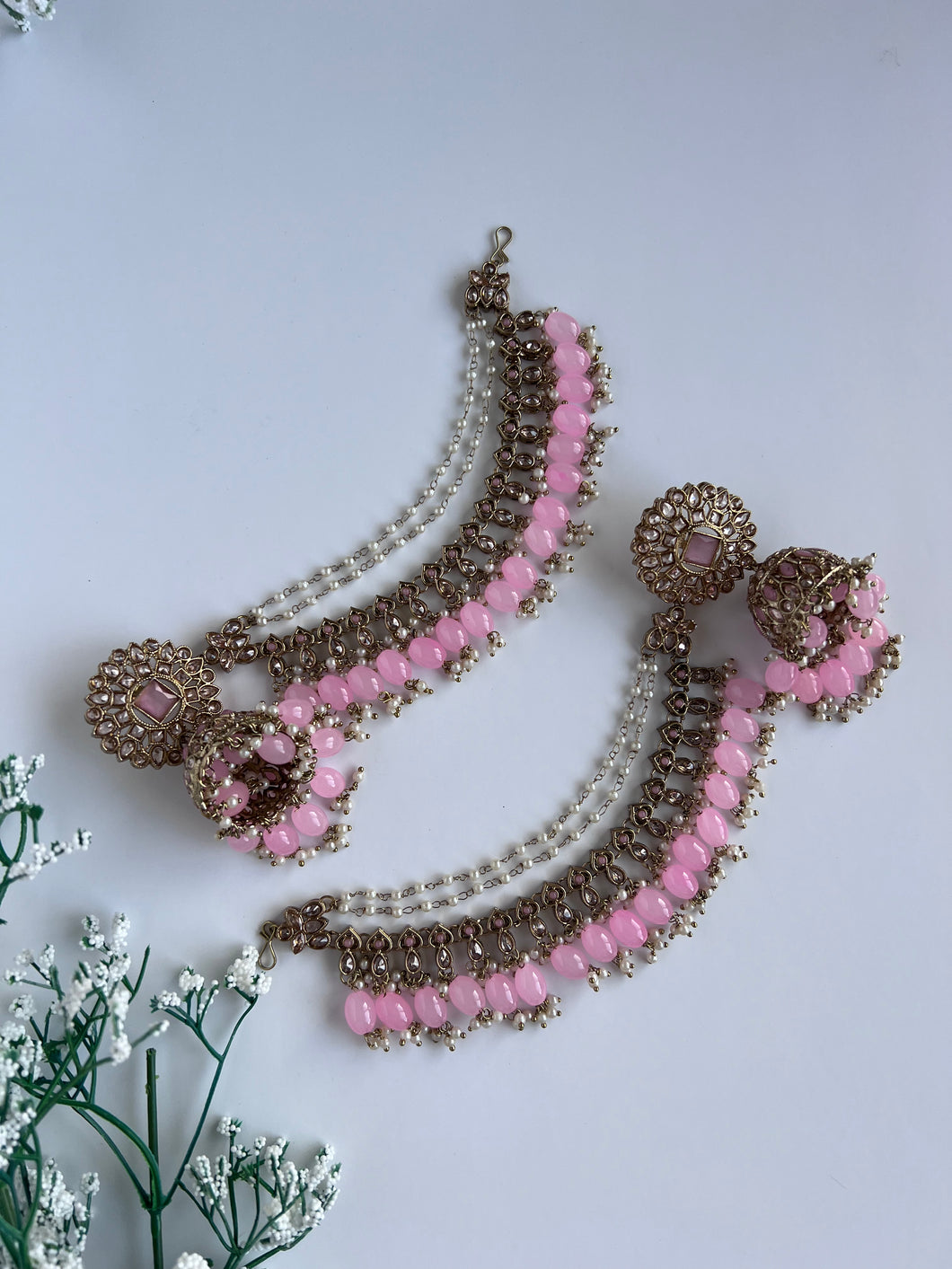 Pink Bahubali Jhumke