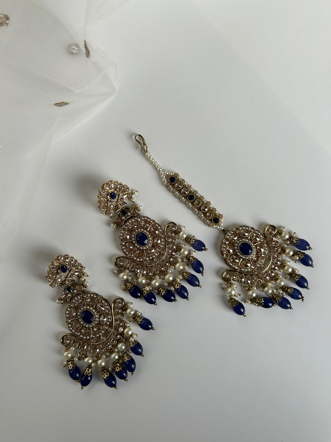 Navy Blue Tikka Set