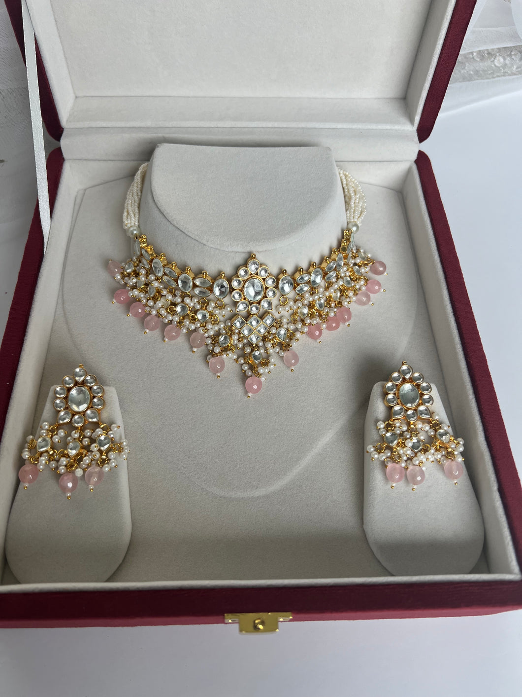 Amisha Kundan Set Pink