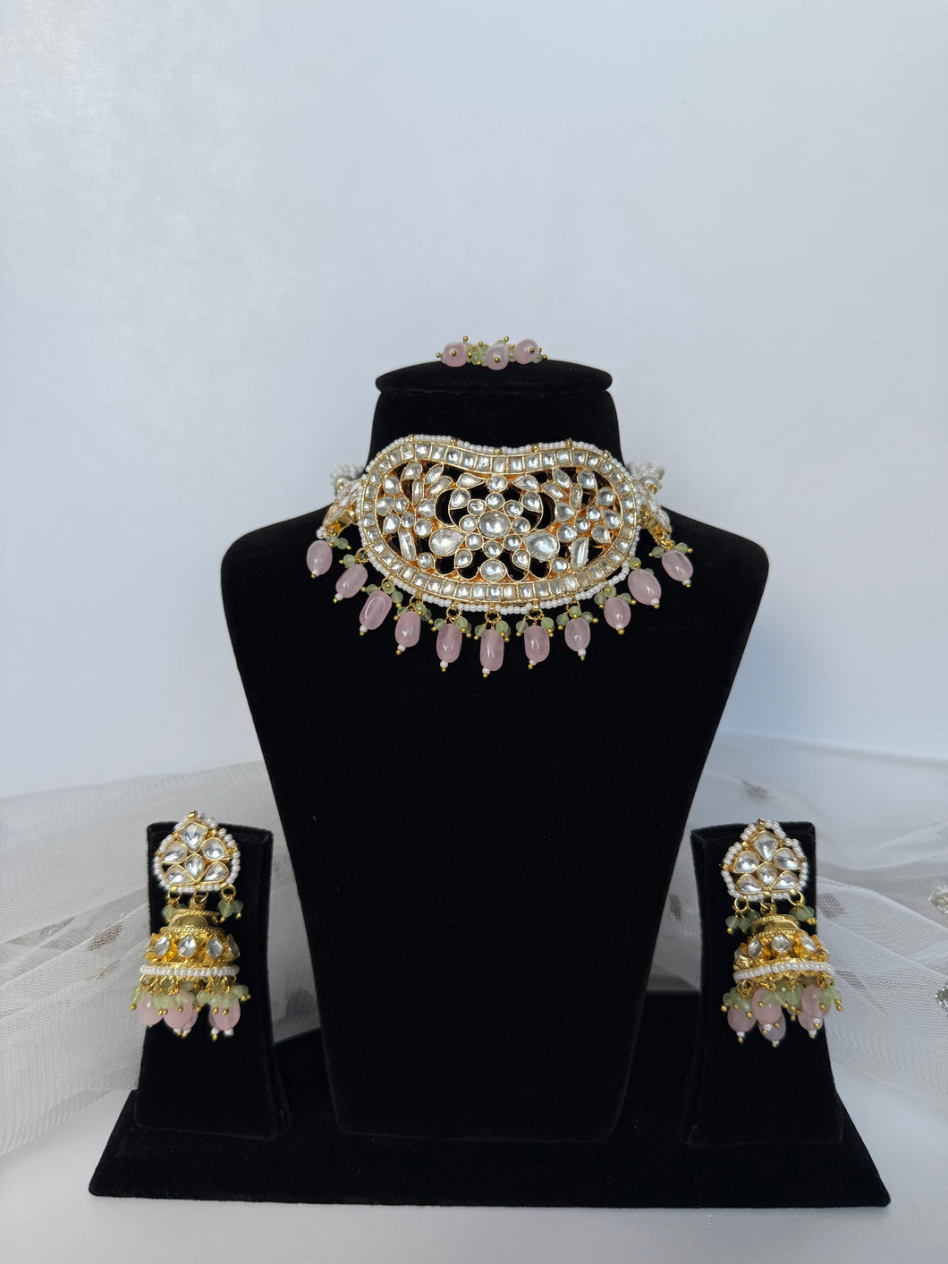 Pink Kundan Set