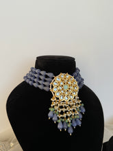 Load image into Gallery viewer, Dusty Blue Kundan Set
