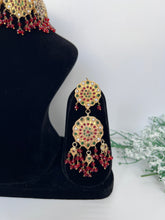 Load image into Gallery viewer, Red Thappa Kundan Set
