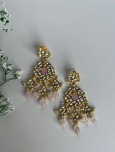 Load image into Gallery viewer, Pink Pachi Kundan Earrings
