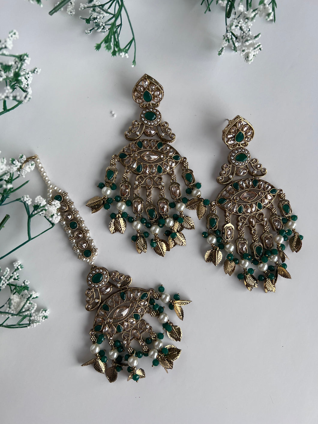 Tina Teal Earring Tikka Set