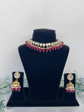 Load image into Gallery viewer, Anhad Kundan Set Maroon
