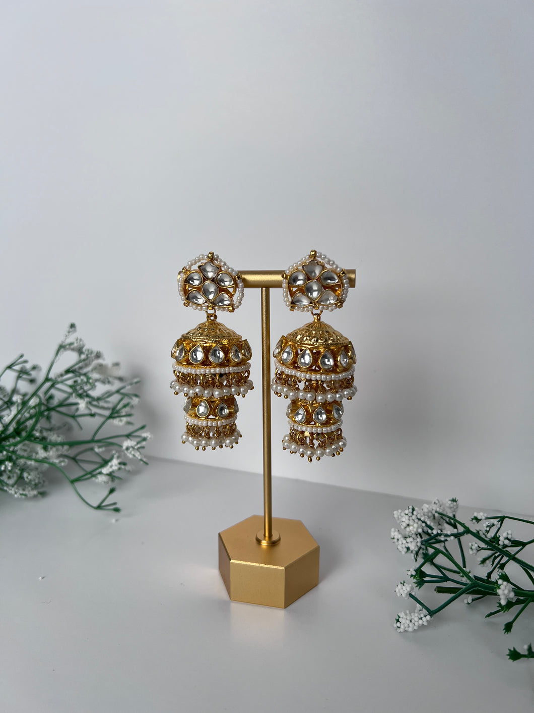 Double Kundan Jhumki