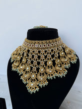 Load image into Gallery viewer, Sage Kundan Antique Bridal Set
