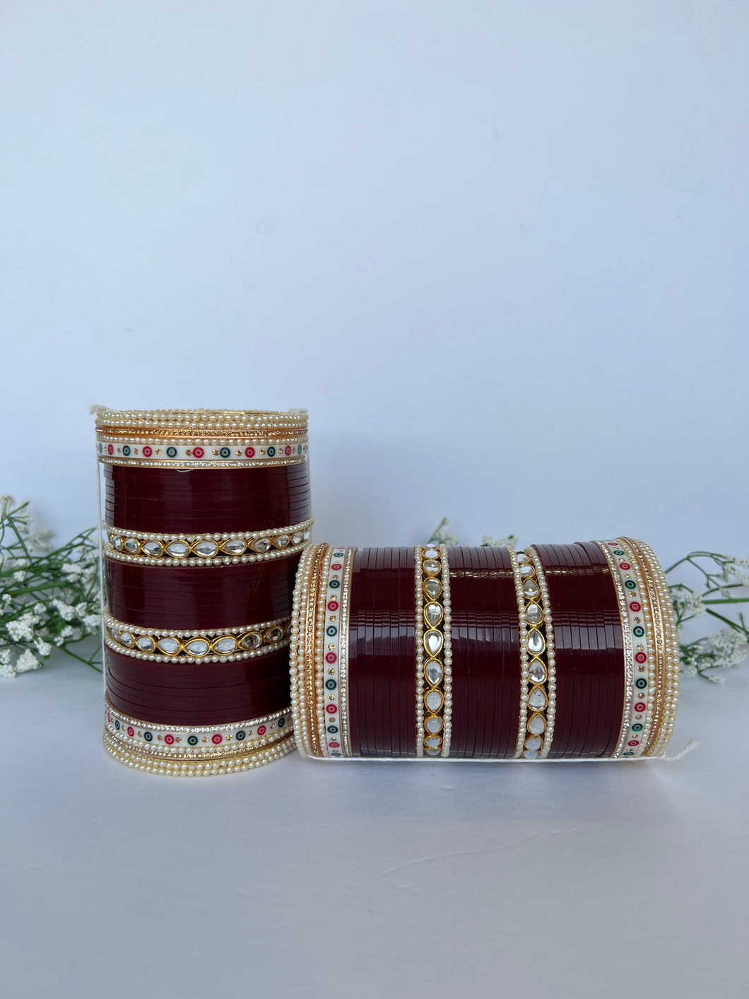 Deep Kundan Choora Maroon