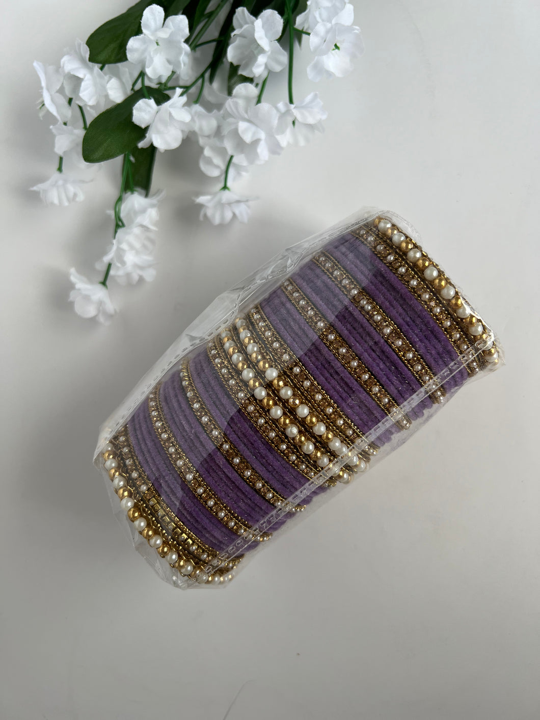 Lilac Velvet Bangles