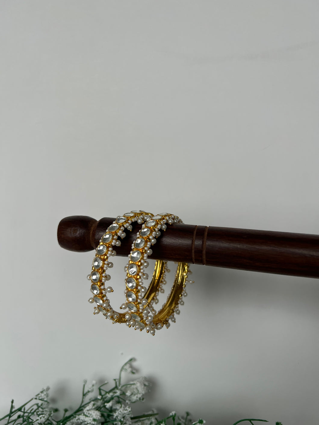 Pearl Kundan Bangles