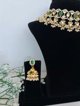 Load image into Gallery viewer, Mia Green Kundan Set
