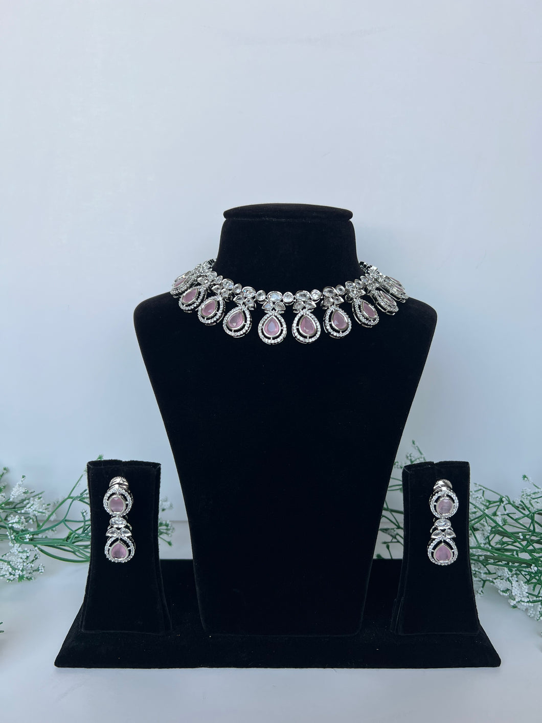 Pink American Diamonds Set