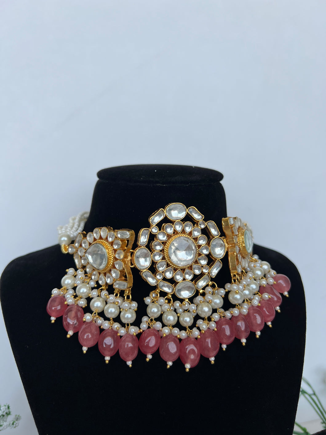 Suman Kundan Set Pink