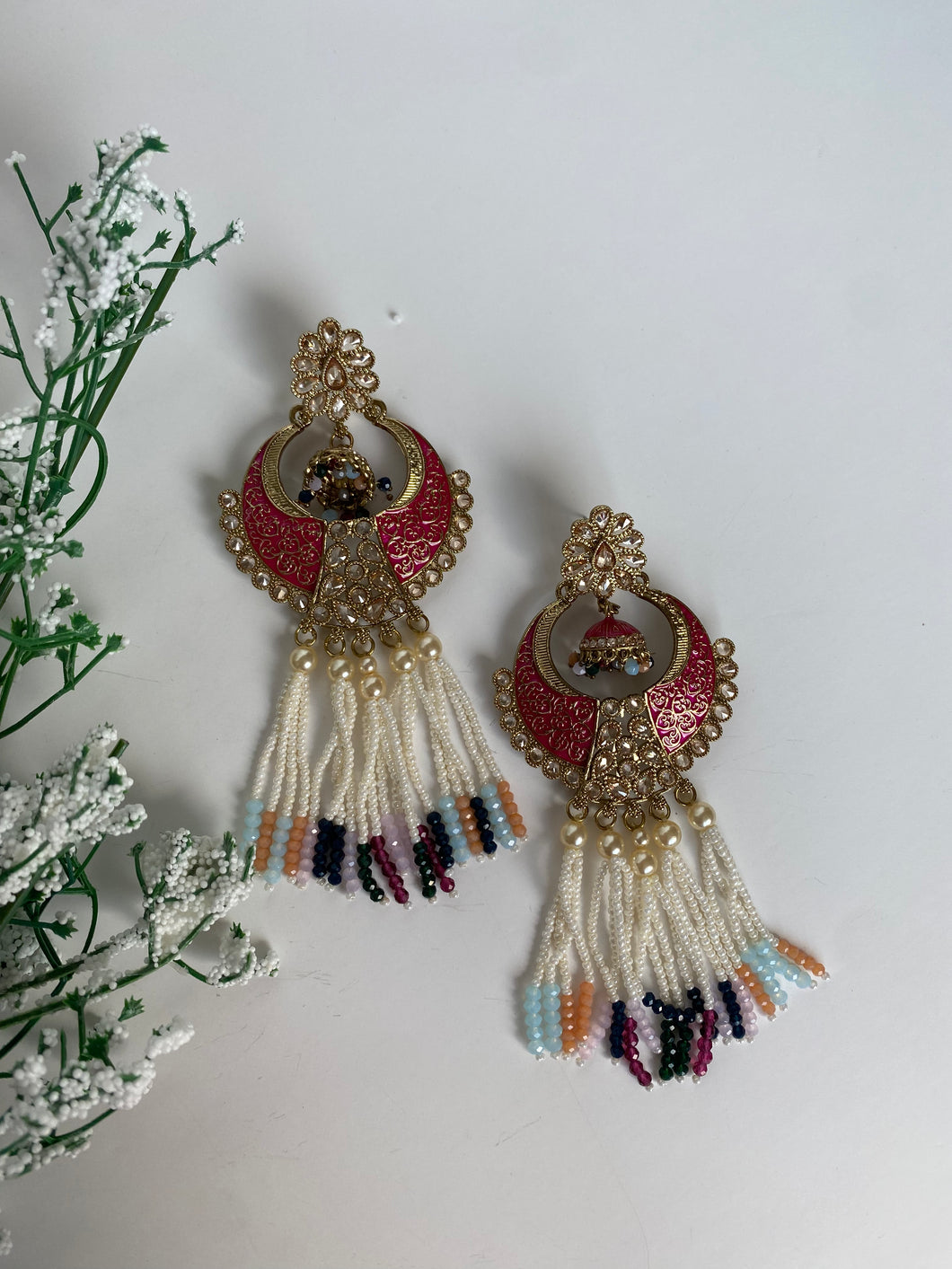 Kiran Earrings Pink