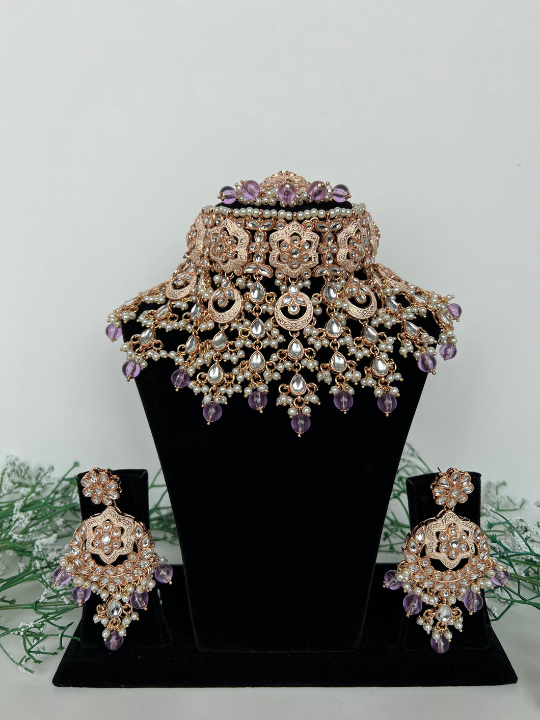 Sohal Meenakari Set Lilac