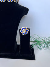 Load image into Gallery viewer, Floral Kundan Choker Blue
