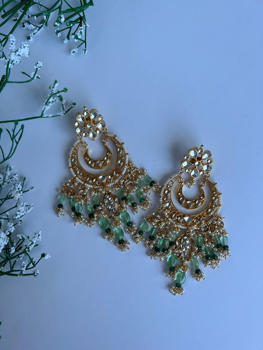 Sage Kundan Earrings