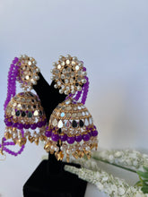 Load image into Gallery viewer, Purple Pipal Jhumke
