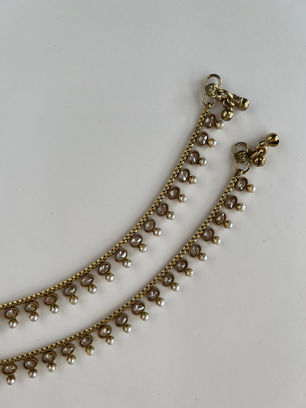 Golden Pearl Anklets