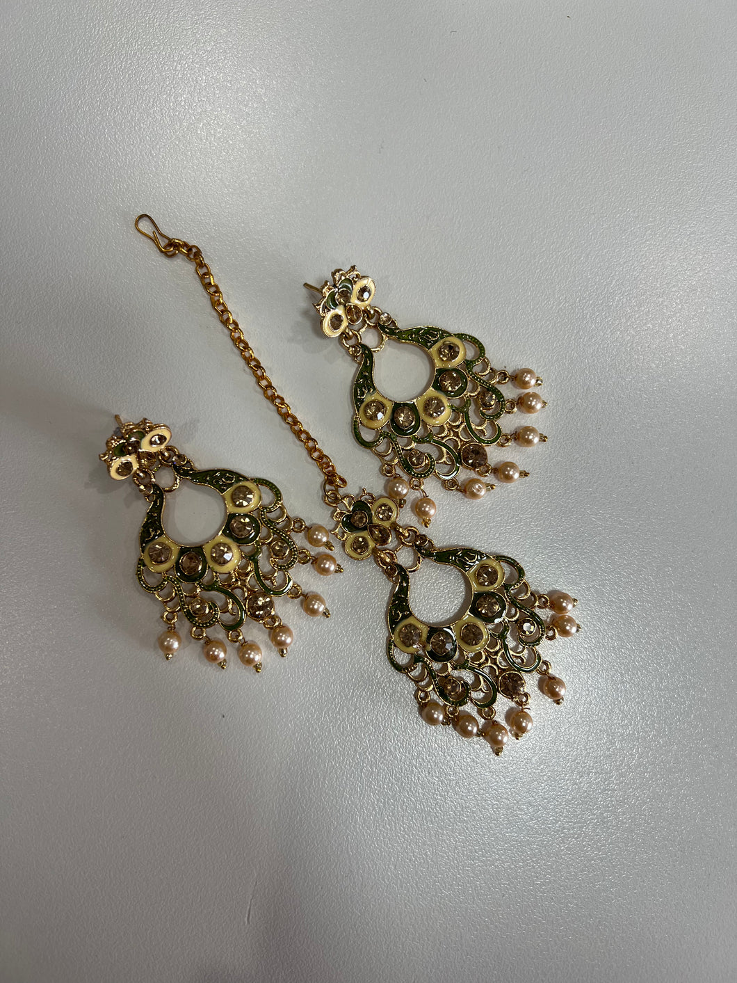 Mehndi Earrings and Tikka