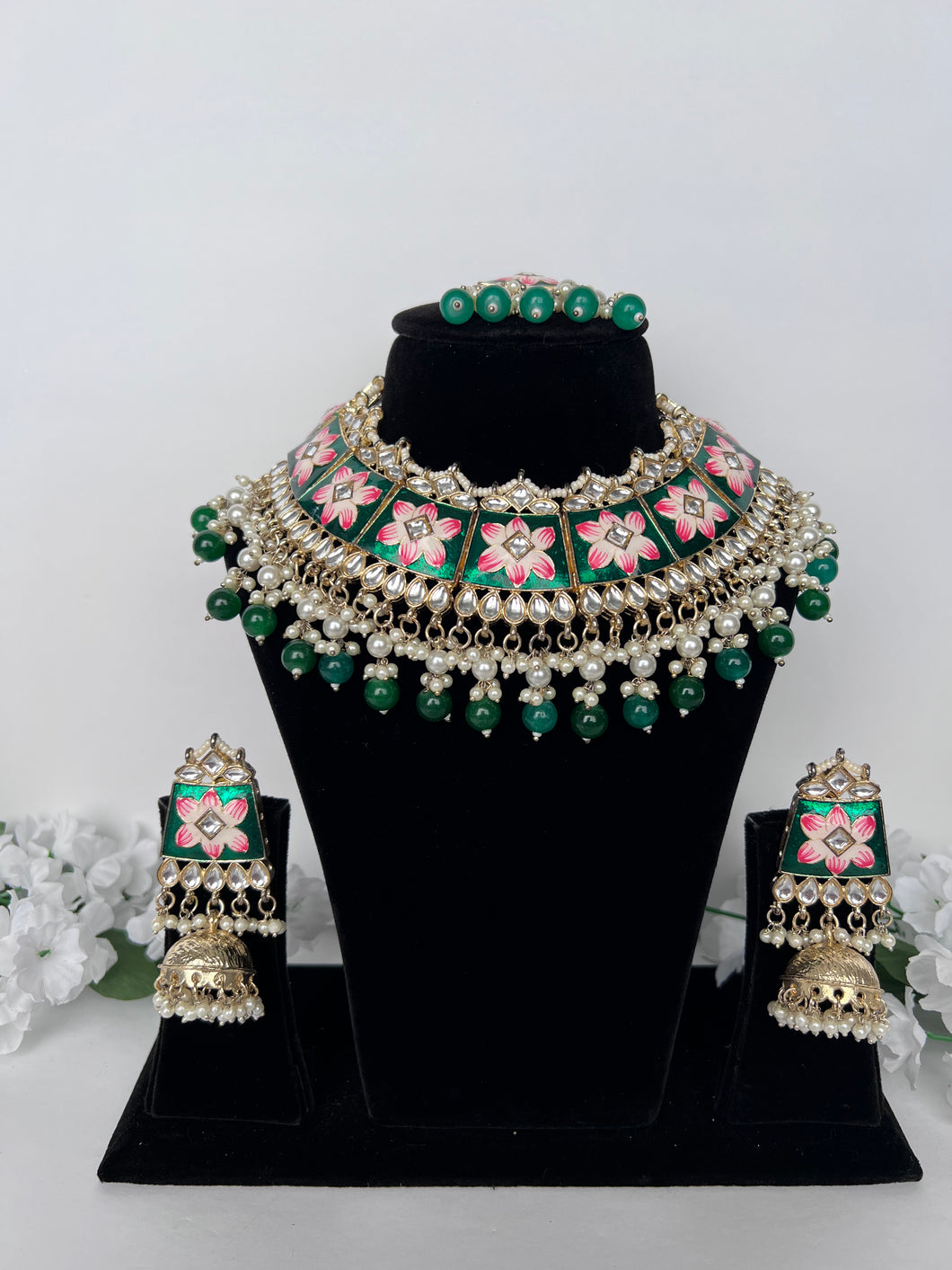 Meenakari Green Necklace