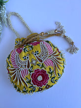 Load image into Gallery viewer, Yellow Peacock Potli

