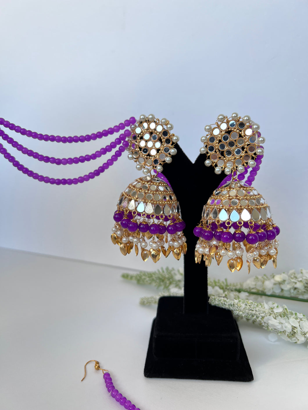 Purple Pipal Jhumke