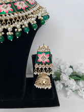 Load image into Gallery viewer, Meenakari Green Necklace
