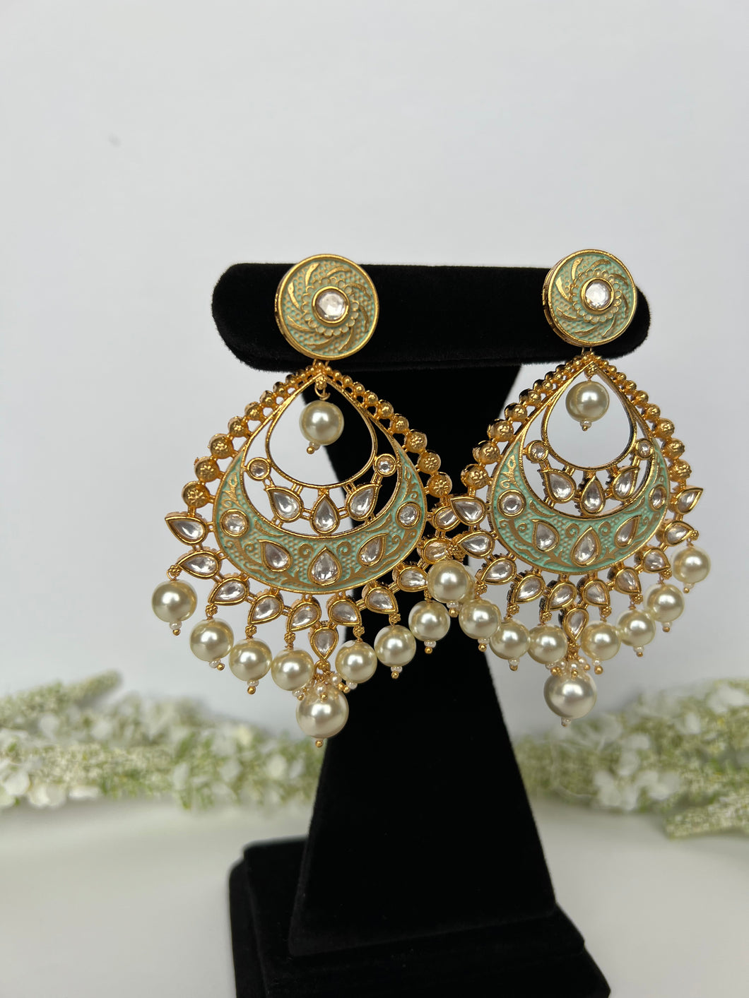 Sage Kundan Earrings