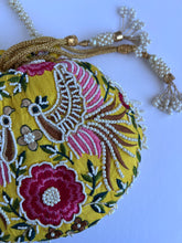 Load image into Gallery viewer, Yellow Peacock Potli
