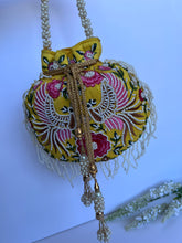 Load image into Gallery viewer, Yellow Peacock Potli
